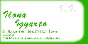 ilona igyarto business card